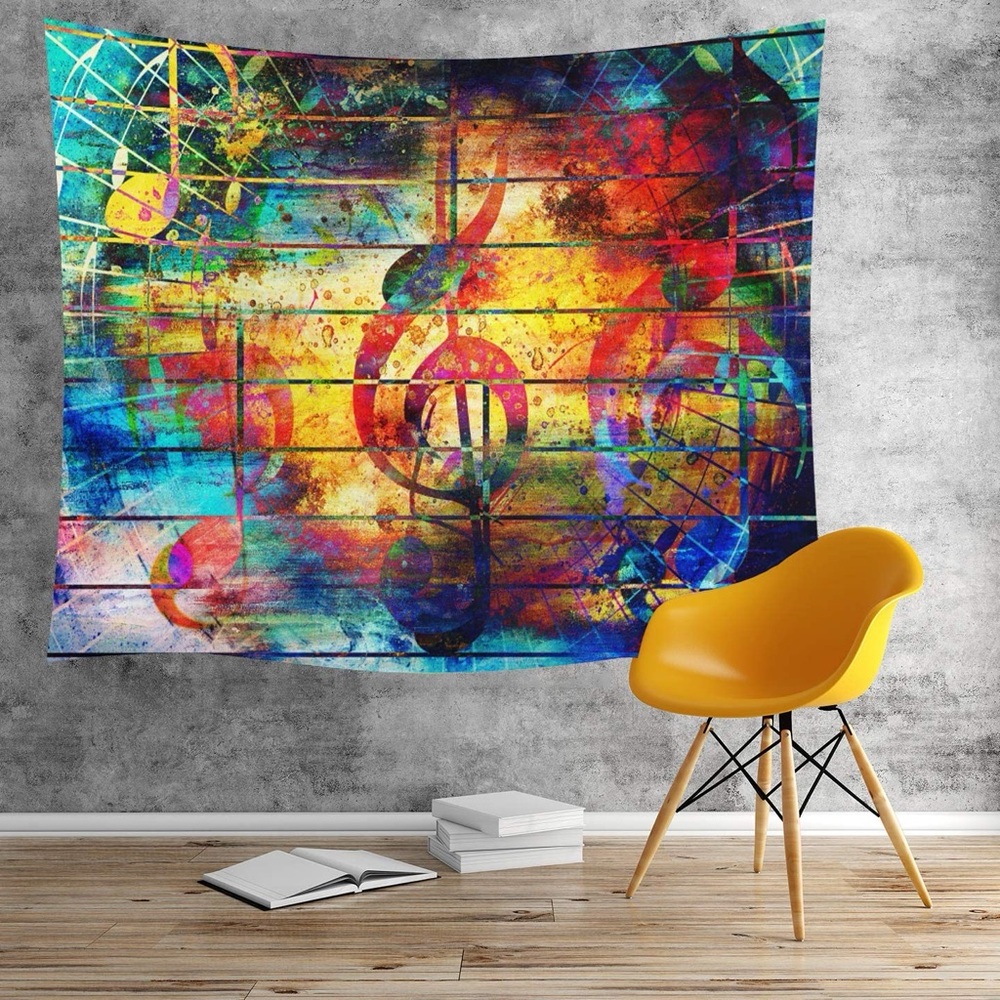 Abstract Musical Note Wall Tapestry Hanging Dorm Room Graduation Gift Idea Boys
